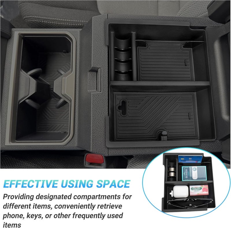 Sinminou Center Console Organizer Compatible with 2025-2026 Toyota 4Runner (6th Gen) Interior Accessories, Armrest Storage Box Glove Organizer Tray Insert with Coin and Sunglasses Holder - Image 4